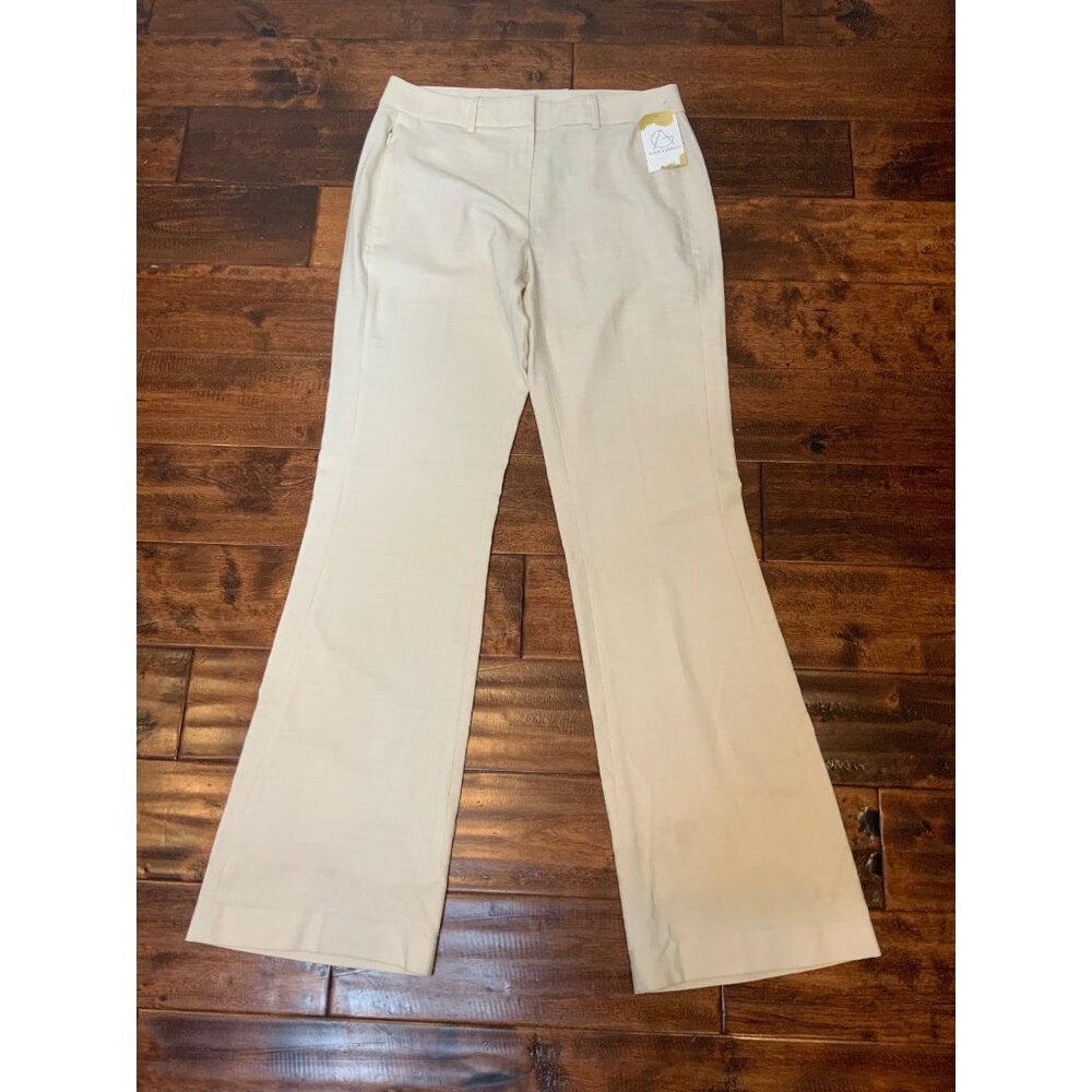 Elie Tahari Cream White Anna Pant Flare Leg Trouser Pants, Size 8 NWT!
